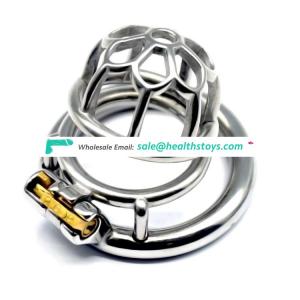 FRRK 5.2cm sex shop  304 stainless steel chastity lock penis in cage with keyholder Male chastity device  chastity cage