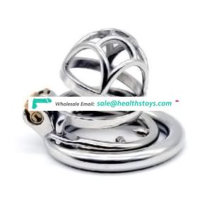 FRRK 5.3cm SM sex shop lock penis in cage with keyholder Metal chastity device for male stainless steel lock chastity cage