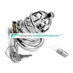 FRRK Sex Shop 3 Replaceable Collars Stainless Steel Stealth Lock Male Device with Anti-Shedding Ring Cock Cage Belt Penis-Rings