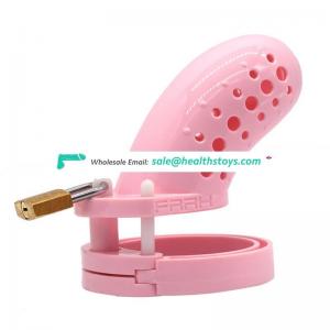 FRRK Wholesale Plastic Chastity Device 11cm Cock Cage 5 Sizes Ring With Brass Lock  Chastity Toys For Adult With Keyholder