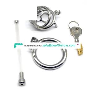 FRRK52mm 304 stainless steel metal chastity lock penis cage for male chastity device with catheter chastity cage